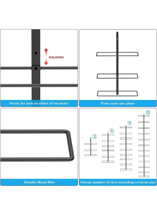 X-cosrack 12 Bottle Wall Mounted Wine Rack, Adjustable Tier Wall Hanging Wine Holder, Detachable Wine Storage Organizer Used As One Or Four, For Dining Room, Bar, Wine Cellar  - Image 2
