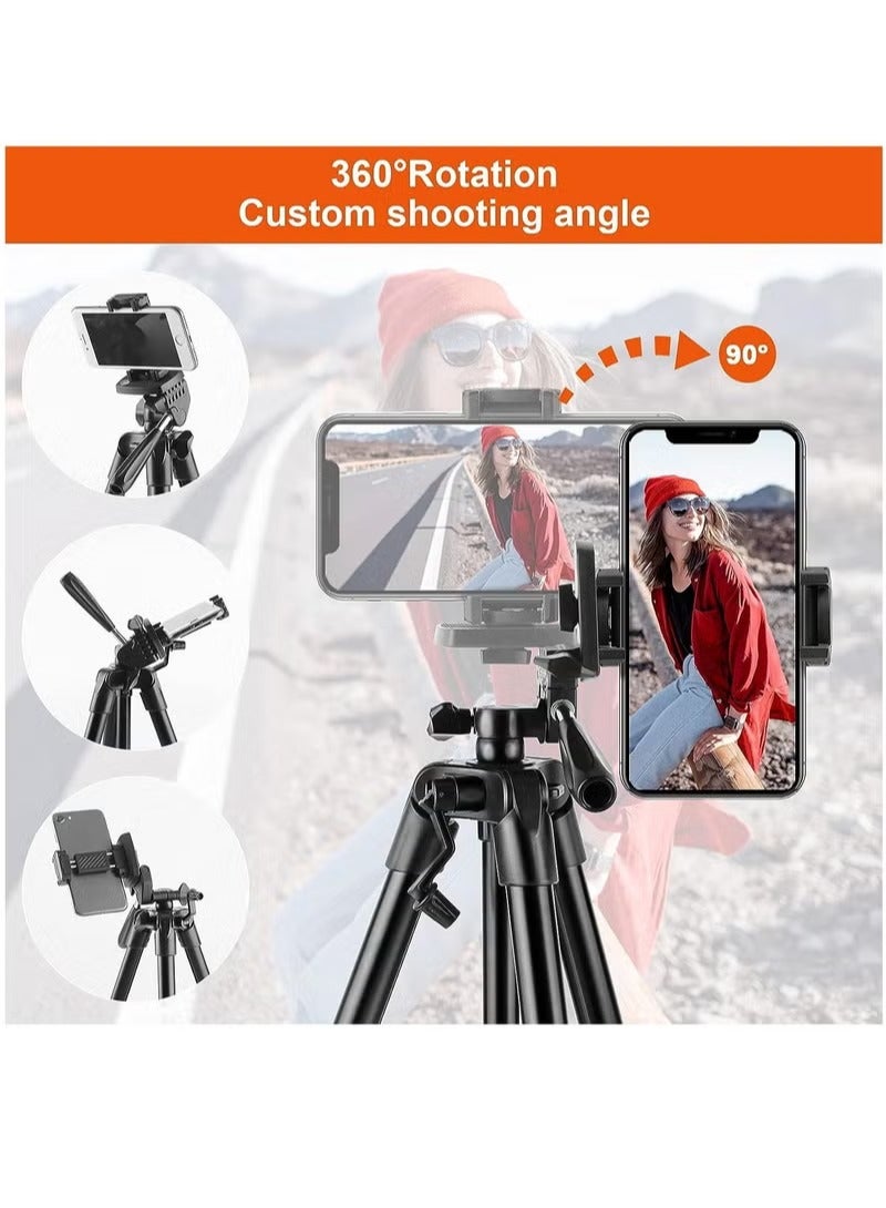 50 Inch Extendable Phone Tripod and Camera Stand with Bluetooth Remote and Clip - Image 3
