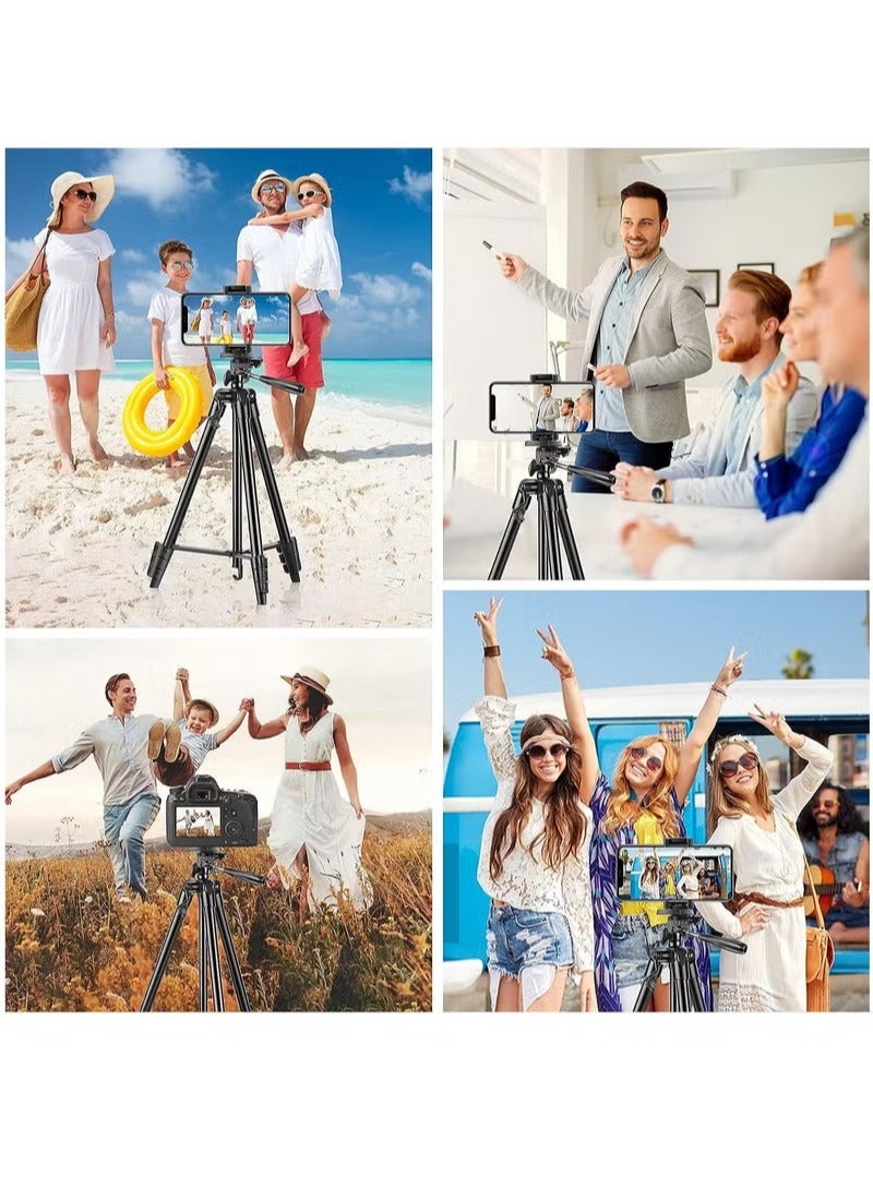 50 Inch Extendable Phone Tripod and Camera Stand with Bluetooth Remote and Clip - Image 5