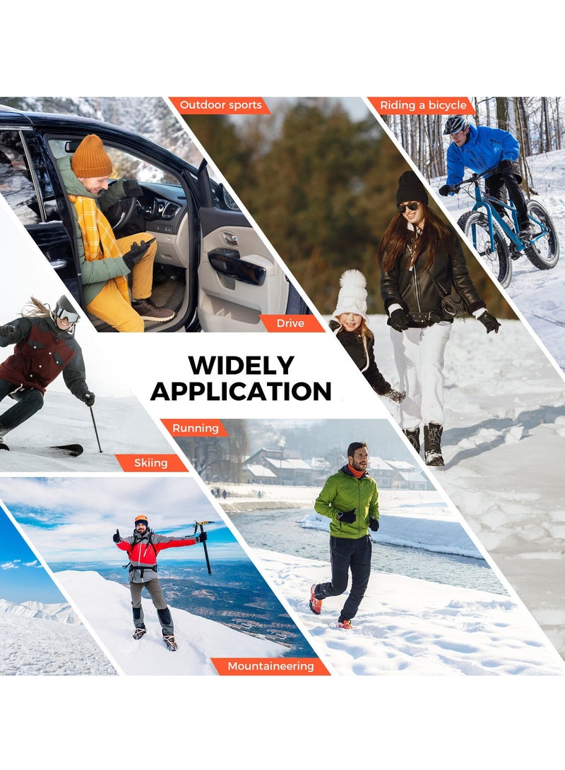 Excefore Winter Gloves, Men Women Touch Screen Glove, Classic Unisex Leather Gloves for Cycling, Running, and Fishing - Waterproof and Thermal for Men and Women - Image 5