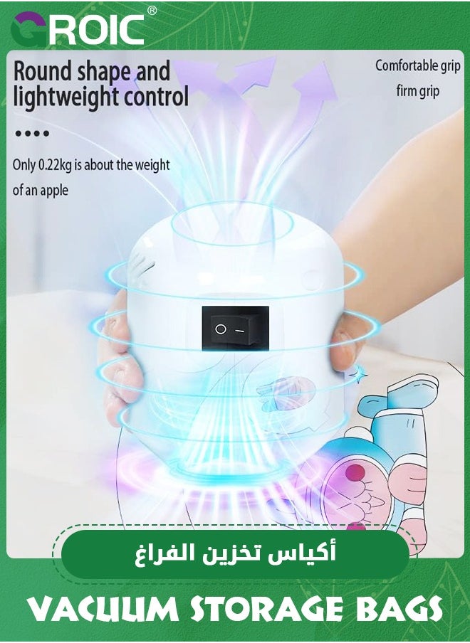 أكياس تخزين ممتازة للمكنسة الكهربائية مع مضخة كهربائية، 6 عبوات (2 جامبو، 2 كبير، 2 متوسط)، أكياس قابلة لإعادة الاستخدام لتوفير المساحة للملابس والمراتب وحقيبة مكنسة كهربائية موفرة للمساحة