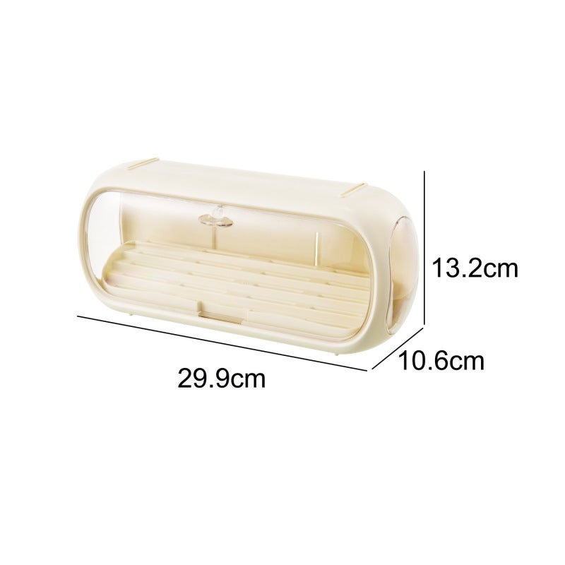 Badge Display Organizer Cream White Acrylic 360 Degree Transparent View Storage Box - Enhanced Dustproof Design Customizable Compartments for Desktop Accessory Display - Image 1