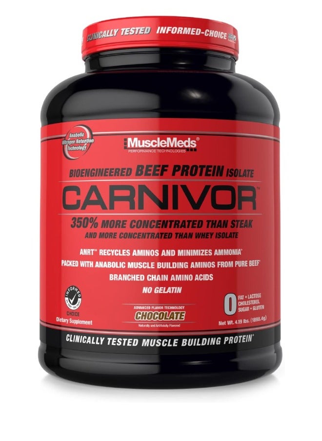 MUSCLEMEDS Carnivore Bioengineered Beef Protein Isolate ChocolateFlavor 56 Servings 