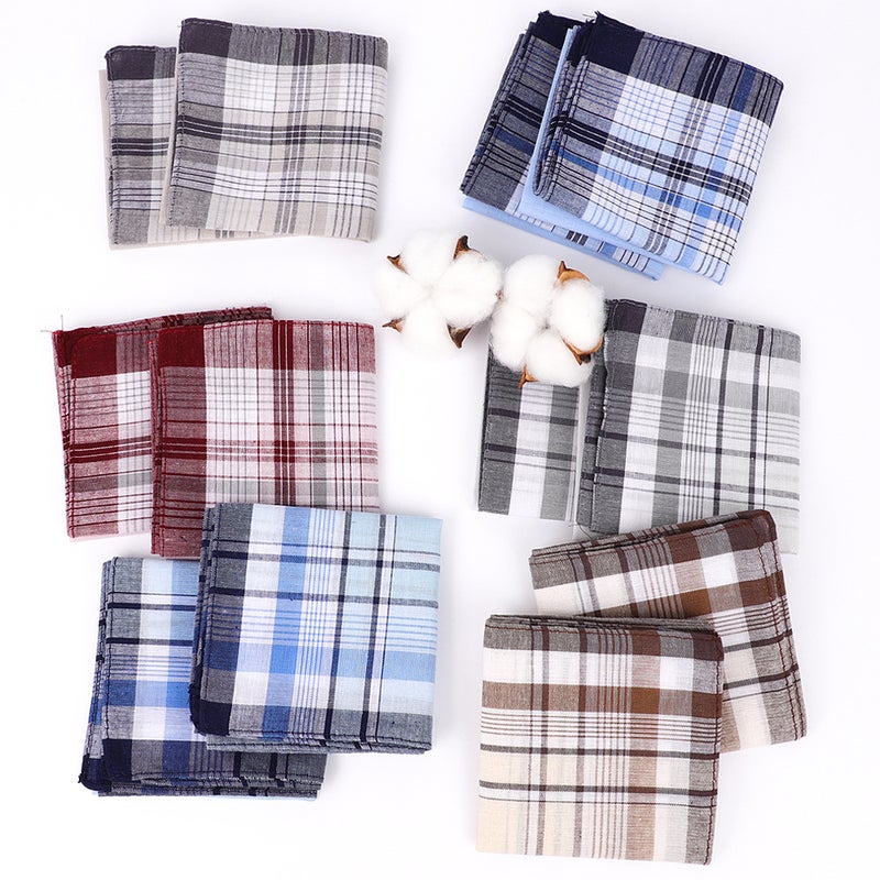 Sale Men'S Multi-Style Plaid Cotton Handkerchief Handkerchief For The Elderly - Image 2