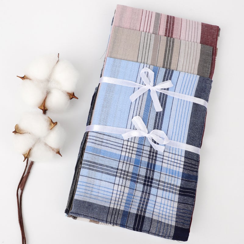 Sale Men'S Multi-Style Plaid Cotton Handkerchief Handkerchief For The Elderly - Image 1