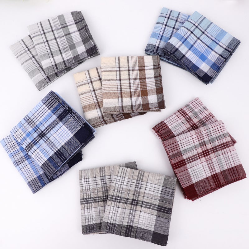Sale Men'S Multi-Style Plaid Cotton Handkerchief Handkerchief For The Elderly - Image 3
