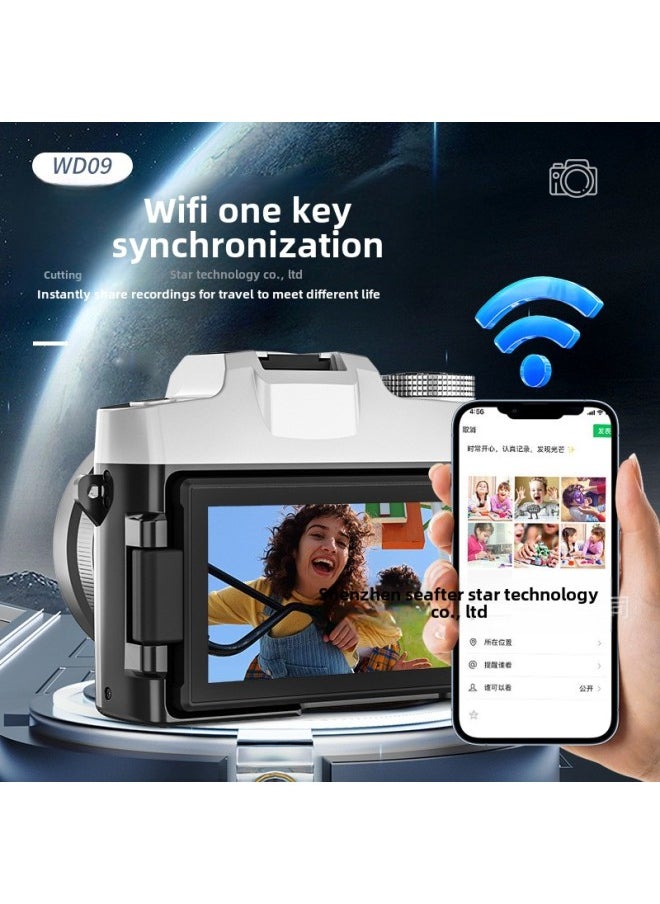 Generic Micro Single Student Travel HD Camera Portable Self-timer Dual Camera 84 Million Pixels 6K Video Beauty Filter-Body Color:Black+32g Memory Card+wide-angle Lens  - Image 5