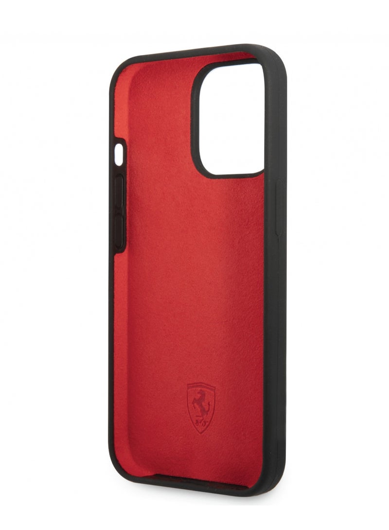 Ferrari Liquid Silicone Case All Over Printed Scuderia For iPhone 14 Pro Max - Black - Image 4