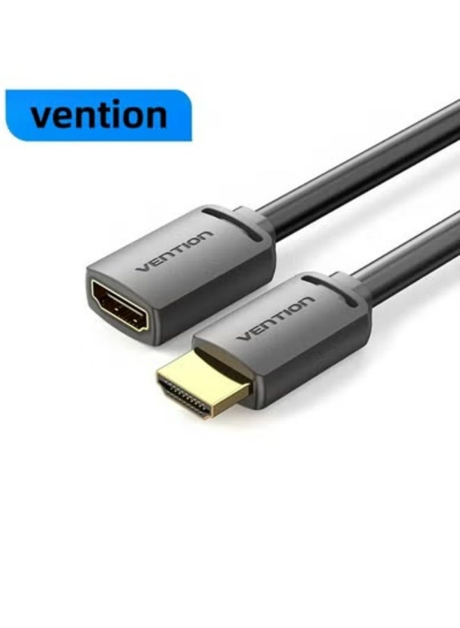 فينشن موسع HDMI بدقة 4K، سلك تمديد أسود فاخر بطول 3 أمتار، كابل عالي السرعة 18 جيجابت في الثانية من ذكر إلى أنثى للمسرح المنزلي وإعدادات المكتب، موصلات معززة للفيديو والصوت فائق الدقة - Image 1