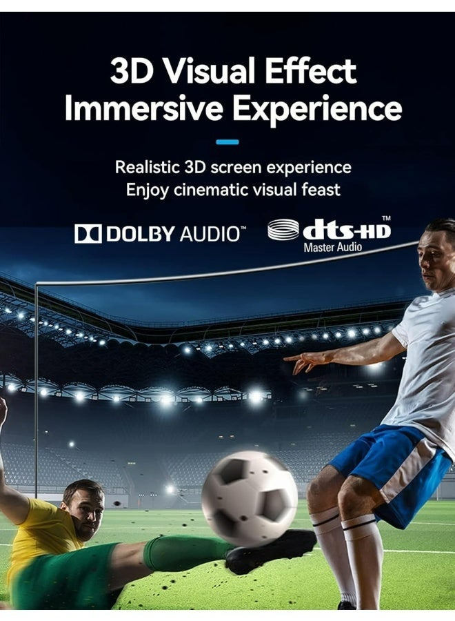 فينشن موسع HDMI بدقة 4K، سلك تمديد أسود فاخر بطول 3 أمتار، كابل عالي السرعة 18 جيجابت في الثانية من ذكر إلى أنثى للمسرح المنزلي وإعدادات المكتب، موصلات معززة للفيديو والصوت فائق الدقة - Image 4