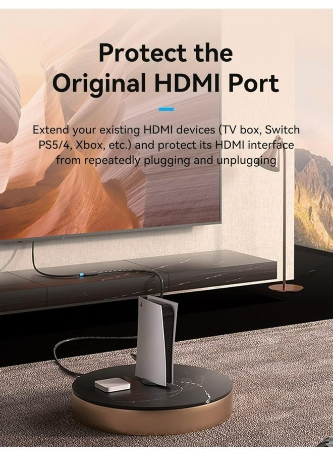 فينشن موسع HDMI بدقة 4K، سلك تمديد أسود فاخر بطول 3 أمتار، كابل عالي السرعة 18 جيجابت في الثانية من ذكر إلى أنثى للمسرح المنزلي وإعدادات المكتب، موصلات معززة للفيديو والصوت فائق الدقة - Image 5