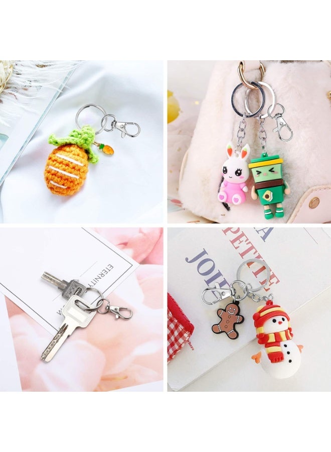 100 قطعة من الخطافات الدوارة مع حلقات مفاتيح، 50 قطعة من خطافات سلسلة المفاتيح و 50 قطعة من حلقات المفاتيح، مشابك لوبستر لسلسلة المفاتيح والمجوهرات والحرف الفنية - Image 5