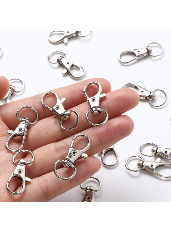 100 قطعة من الخطافات الدوارة مع حلقات مفاتيح، 50 قطعة من خطافات سلسلة المفاتيح و 50 قطعة من حلقات المفاتيح، مشابك لوبستر لسلسلة المفاتيح والمجوهرات والحرف الفنية - Image 4