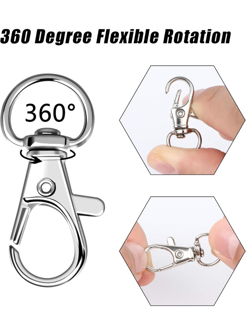 100 قطعة من الخطافات الدوارة مع حلقات مفاتيح، 50 قطعة من خطافات سلسلة المفاتيح و 50 قطعة من حلقات المفاتيح، مشابك لوبستر لسلسلة المفاتيح والمجوهرات والحرف الفنية - Image 2