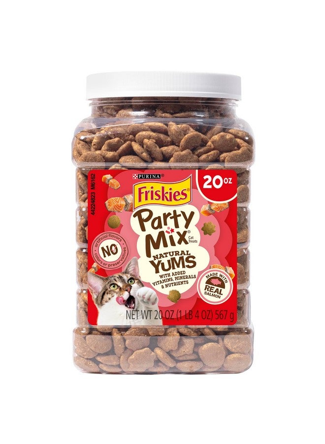 فريسكس بورينا فريسكيز، مكافآت طبيعية للقطط، مزيج حفلات، نكهات طبيعية، مع سمك سلمون حقيقي وفيتامينات ومعادن ومغذيات إضافية - عبوة ٢٠ أونصة - Image 1