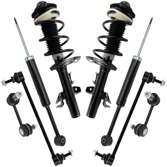 TRQ Front And Rear Suspension Kit Complete Strut  Coil Spring Assembly Shock Absorber Sway Bar Stabilizer Link Compatible With 20152017 Chrysler 200 - Image 2