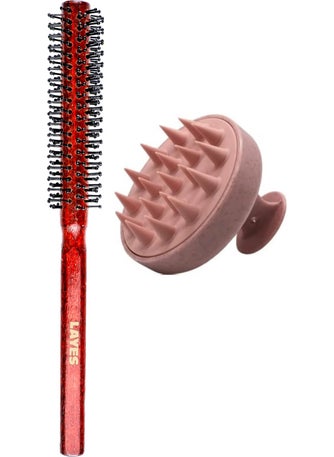 Professional 007 Fine Comb Men's Hair Blow Dryer Brush + Pink Shower Comb