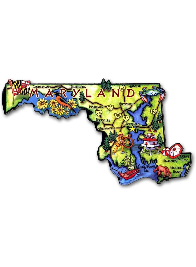 Classic Magnets Maryland Artwood State Magnet Collectible Souvenirs and Gifts by Classic Magnets - Image 1