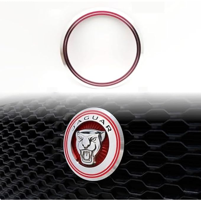 AULPEE Hood Emblem  Compatible With Xe Xf XjFTypeFPace Accessories 3D Classical Design  Hood EmblemRed Ring - Image 2