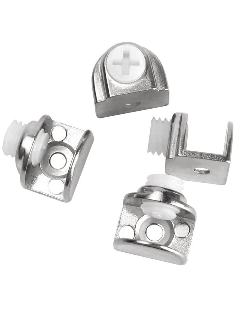 20 Pcs Glass Shelf Brackets Duckbill Clip Shelf Bracket Adjustable Zinc Alloy Glass Clip Shelf Clamp Solid Glass Clamp for Kitchen Table Shelves Wall Mount Glass Hinge for 5-9mm Shelf Glass  - Image 2
