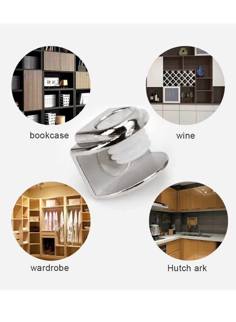 20 Pcs Glass Shelf Brackets Duckbill Clip Shelf Bracket Adjustable Zinc Alloy Glass Clip Shelf Clamp Solid Glass Clamp for Kitchen Table Shelves Wall Mount Glass Hinge for 5-9mm Shelf Glass  - Image 5