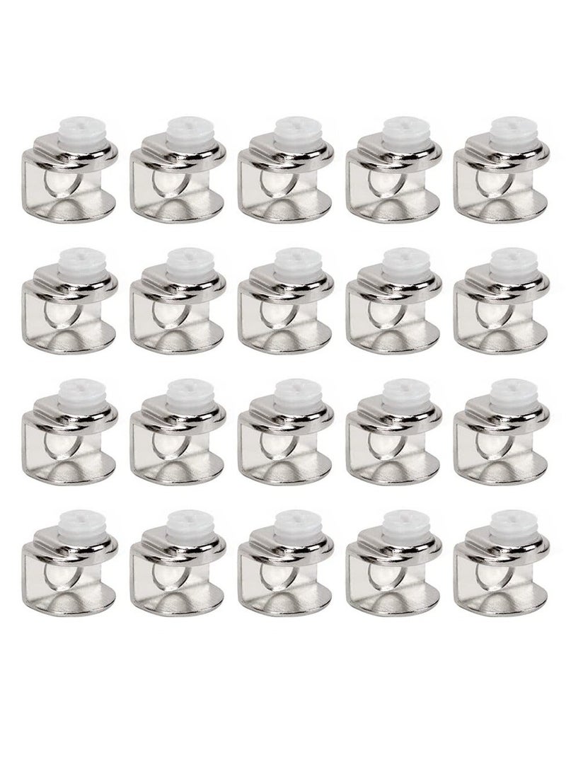 20 Pcs Glass Shelf Brackets Duckbill Clip Shelf Bracket Adjustable Zinc Alloy Glass Clip Shelf Clamp Solid Glass Clamp for Kitchen Table Shelves Wall Mount Glass Hinge for 5-9mm Shelf Glass  - Image 1