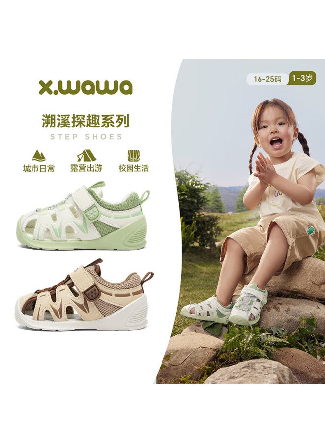 Xue Wa Wa  New Summer Outdoor Kids Breathable Sandals Mint Green Single Layer Size 18 Fits Foot Length 13cm - Image 1