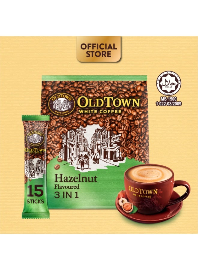 OldTown White Coffee 3 In 1, Hazelnut Flavour, 31.6g x 15 Pcs, 474 Grams - Image 1