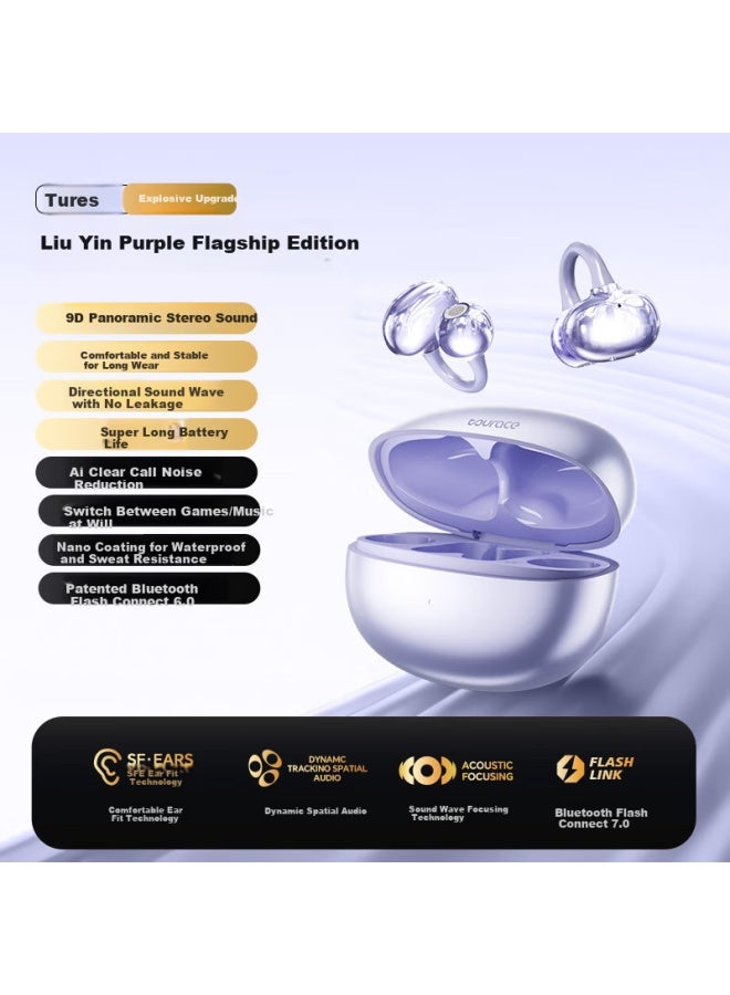 Tourace Ai Bluetooth Earphones, Clip-on Berlin Sound Level Bone Conduction Concept Wireless Open-style Running Sports Earphones, Call Noise Reduction, Suitable For Huawei Xiaomi Apple