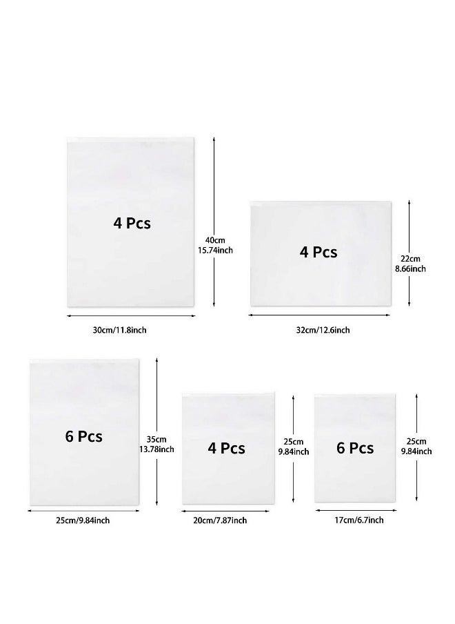 Generic Reusable Ziplock Bags, Travel Clothes Storage Bags, Plastic Hospital Bags Maternity Essentials, Frosted Waterproof Multifunctional Storage Pouch, for Clothes, Shoes, Cosmetics(5 Size 24 Pcs)  - Image 3