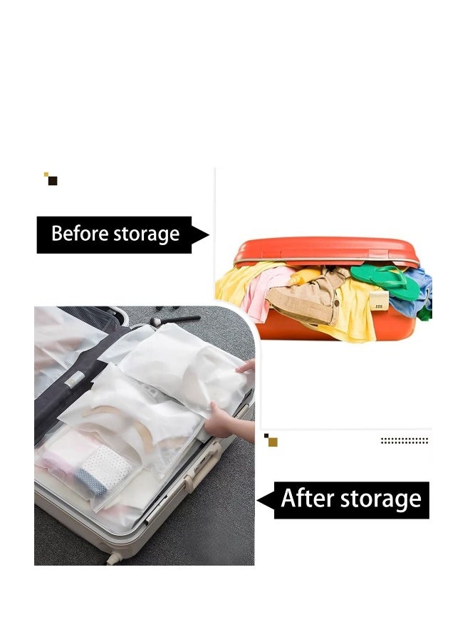 Generic Reusable Ziplock Bags, Travel Clothes Storage Bags, Plastic Hospital Bags Maternity Essentials, Frosted Waterproof Multifunctional Storage Pouch, for Clothes, Shoes, Cosmetics(5 Size 24 Pcs)  - Image 5