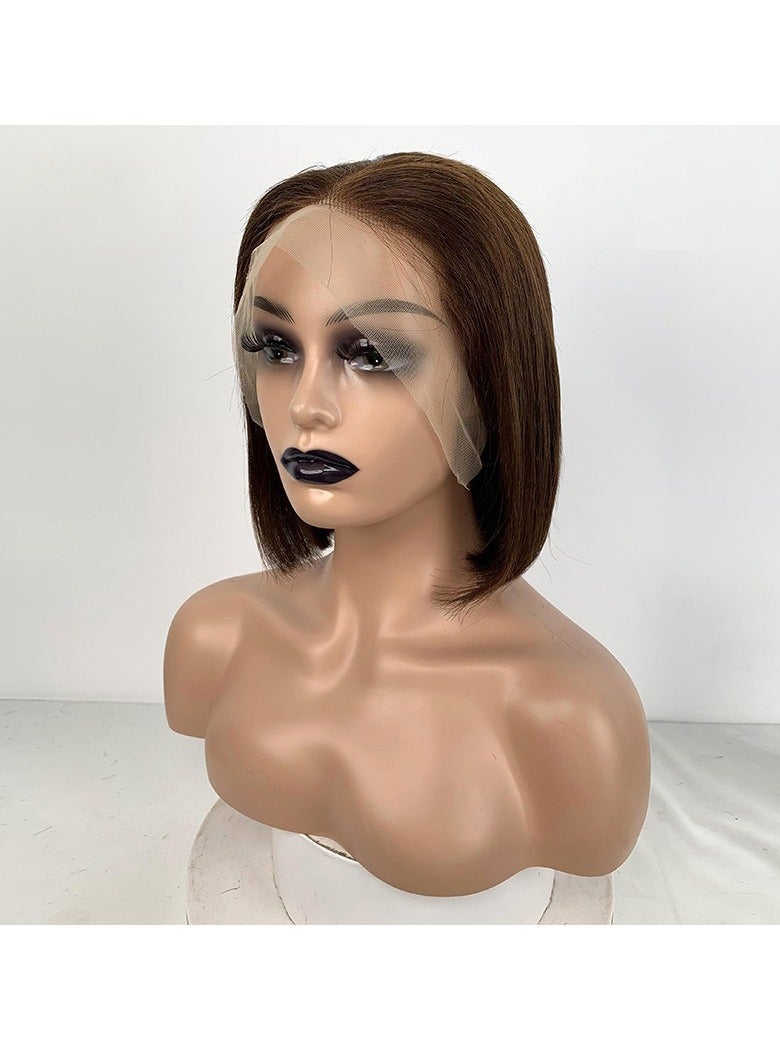 Estelle Short Bob Wig Human Hair 13x4 Frontal Lace Wig for Black Women Glueless Wigs Human Hair Pre Plucked Color No 2 - Image 1