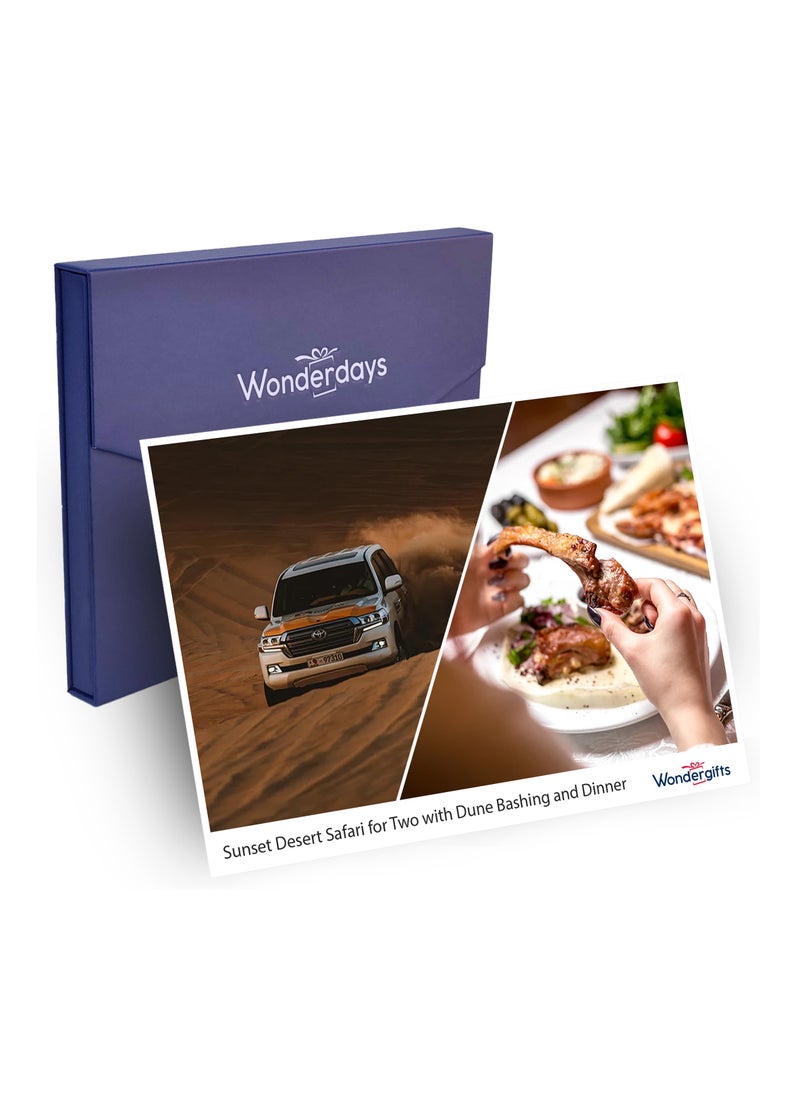 Wondergifts - Sunset Desert Safari for Two with Dune Bashing and Dinner - Experience Gift with Free Spa Gift Box - Image 1