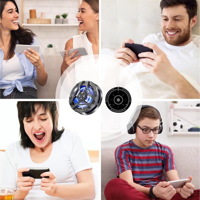 Magnetic Cell Phone Cooler for Gaming, Mobile Phone Cooler, Magnetic Semiconductor Radiator, Lightweight 3-Level Adjustable Cooling Fan for Smartphones, Multifunctional Cooling Fan (Black) - Image 5