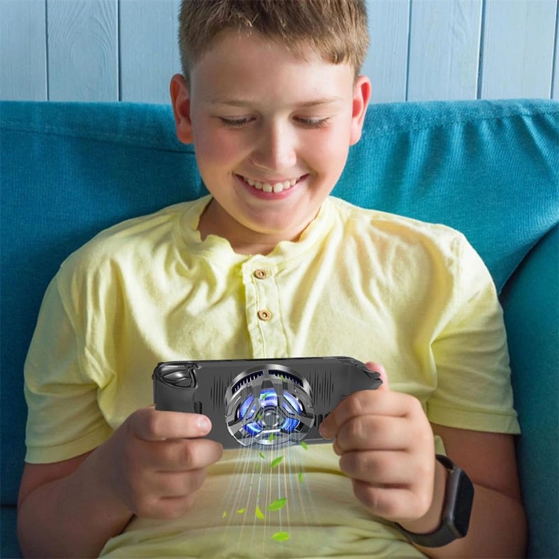 Magnetic Cell Phone Cooler for Gaming, Mobile Phone Cooler, Magnetic Semiconductor Radiator, Lightweight 3-Level Adjustable Cooling Fan for Smartphones, Multifunctional Cooling Fan (Black) - Image 2