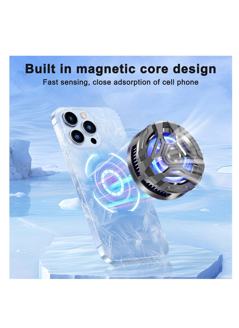 SYOSI Mobile Phone Cooler, Magnetic Semiconductor Radiator, Lightweight 3-Level Adjustable Cooling Fan for Smartphones, Multifunctional Cooling Fan for Gaming and Video Calls (Black)  - Image 3