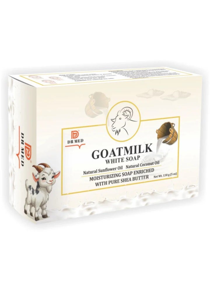 Dr.Med - DR MED Goat Milk White Soap - Natural Sunflower Oil, Natural Coconut Oil With Pure Shea Butter 130g. - Image 1