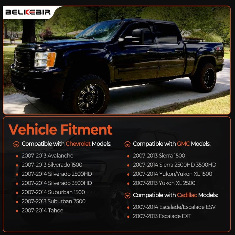 BELKEBIR Black Exterior Door Handle Front Right Passenger Side Compatible with 2007-2014 Chevy Silverado Suburban Avalanche Tahoe, GMC Sierra Yukon, Cadillac Escalade Replaces 15915150, 20954811, 22738722 Transit & use compatible - Image 2