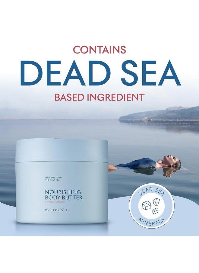 Seacret - SEACRET POMEGRANATE BODY BUTTER: Hydrating Body Moisturizer Cream with Shea and Cocoa Butter, Vitamins E & C, and Dead Sea Minerals for All Skin Types, 8.5 FL. OZ, Pomegranate - Image 1