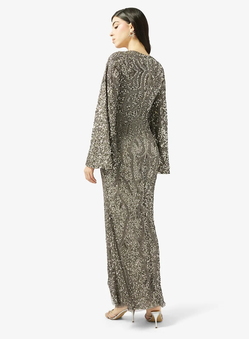 ماري فستان ماكسي مزين بالترتر