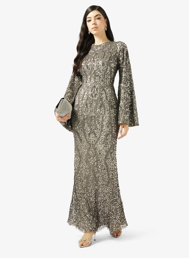 MARYISA Embellished Sequin Maxi Dress - Image 1
