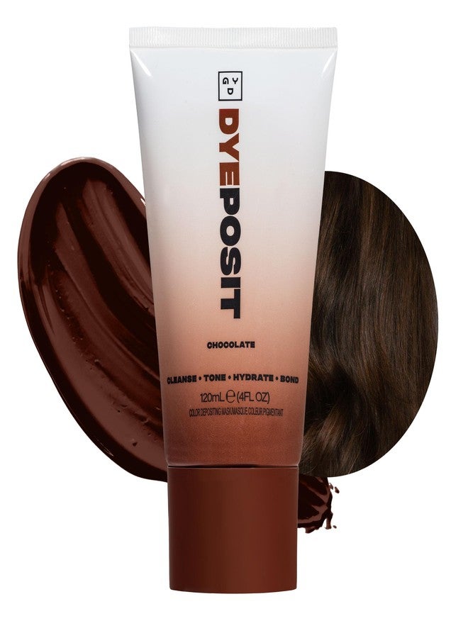 Good Dye Young Color Depositing Mask, DYEposit Color Depositing Conditioner, Toning Treatment, Tone & Enhance Color-Treated Hair - Semi Permanent Hair Dye, Vegan and Cruelty-Free (Chocolate) 4 fl oz - Image 1