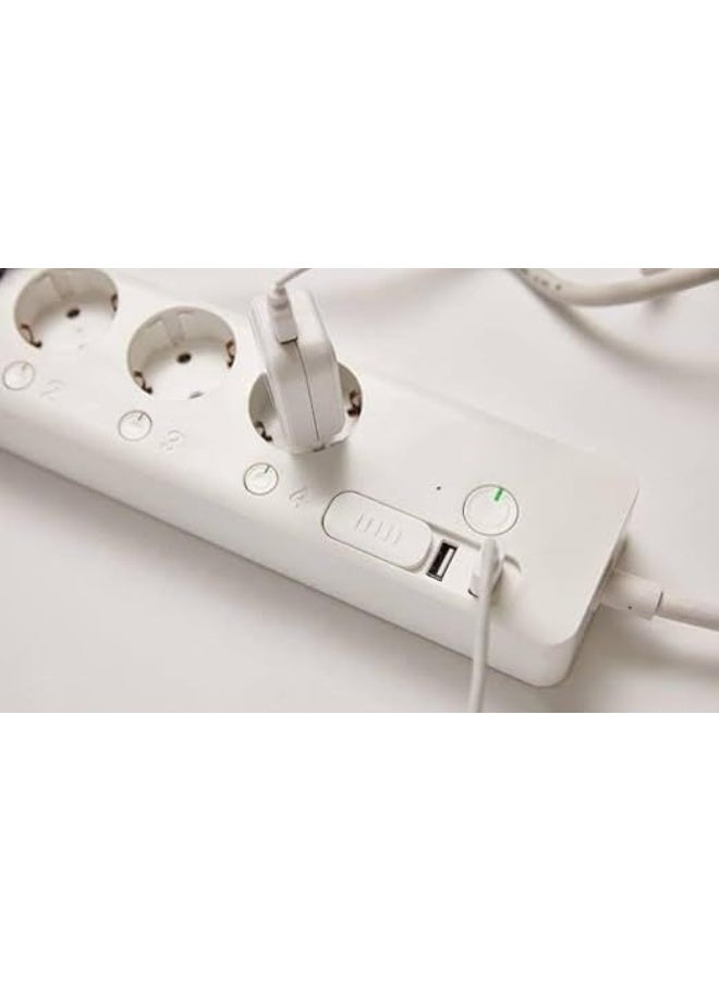 Power Strip with 4 Outlets & 2 USB Ports – Individual Switches, Built-in Surge Protection - Image 1