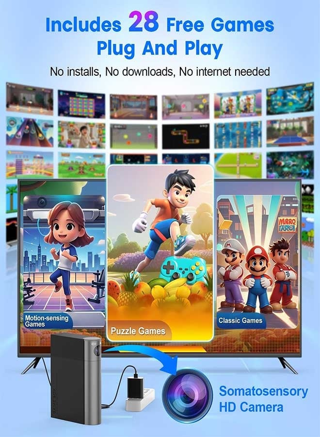 RAWAID AR Motion Gaming Console for Kids & Families – Plug & Play Video Game System with Motion Sensor Games for Indoor Fun, Fitness & Entertainment - Image 2