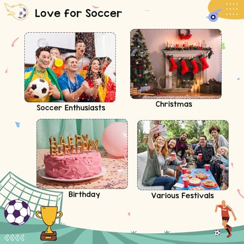 Joyline Soccer Gifts Funny Soccer Keychain for Men Women Mini 3D Love Football&Trophy Charm Keychain - Image 5