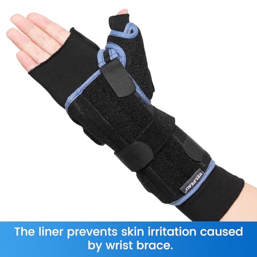 Velpeau Hand Socks for Splint (Pack of 10), Elastic Cotton Stockinette Tubing for Arm, Wrist Brace with Thumb Spica Liner, Gauze Sleeve, Under Cast Wrap, Arm Cover for Men and Women (Black, Firm Version, M) - Image 3
