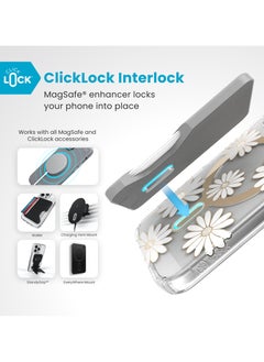 Speck Speck iPhone 16 Presidio Lux Glitter Magsafe with ClickClock- SUNSHINE DAISIES / CLEAR / GOLD  - Image 4
