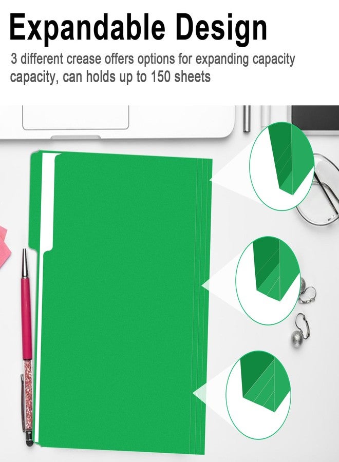 RAZCC File Folder, 150 Pack 1/3 Cut Tab File Folders Letter Size, Creen, Colored Folders with Tab Great for Organizing and Easy File Storage - Image 5