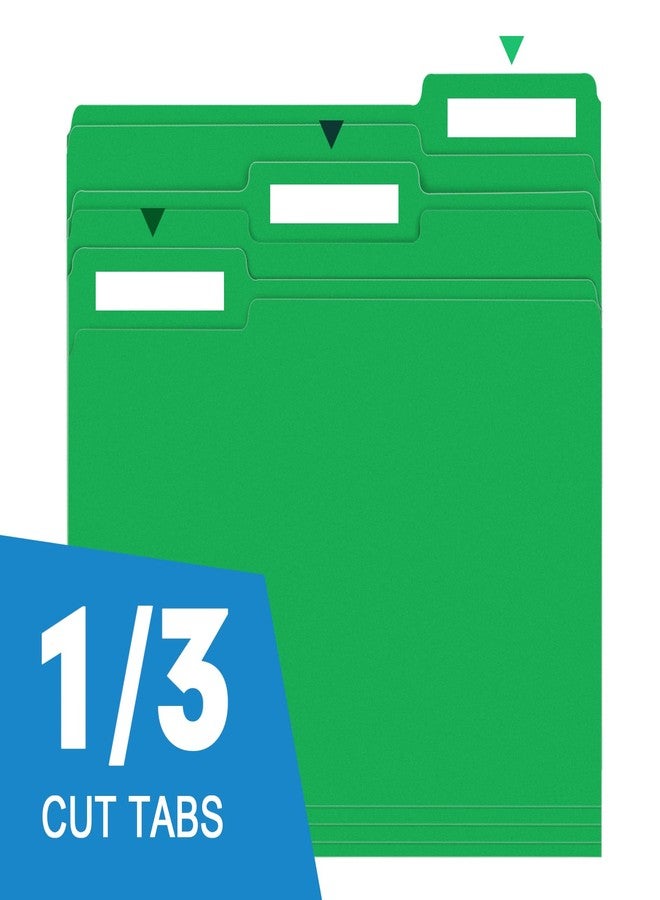 RAZCC File Folder, 150 Pack 1/3 Cut Tab File Folders Letter Size, Creen, Colored Folders with Tab Great for Organizing and Easy File Storage - Image 3