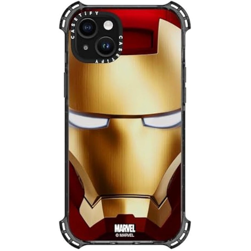 Casetify Bounce iPhone 15 Plus Case 【Iron Man Co-Lab / 6X Military Grade Drop Tested / 21.3ft Drop Protection/Compatible with Magsafe】 - Iron Man Hero Mask - Clear Black - Image 5